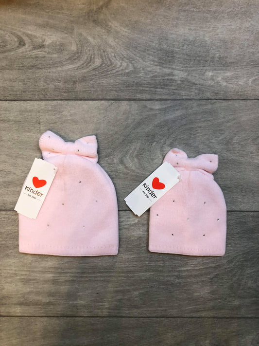 Diamonte Pink Bow Hat - Hetty's Baby Boutique