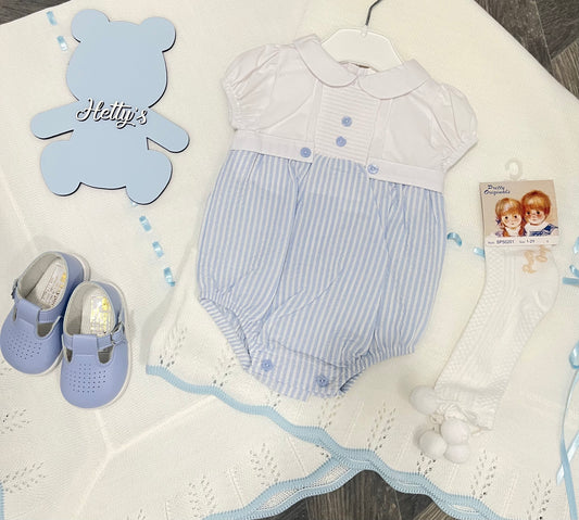 Boys Stripe Romper with Buttons