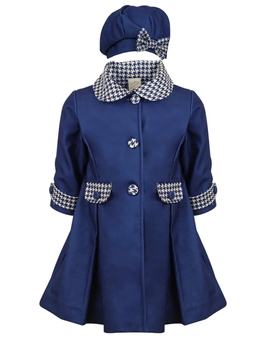 Pretty Originals Navy & White Coat & Hat