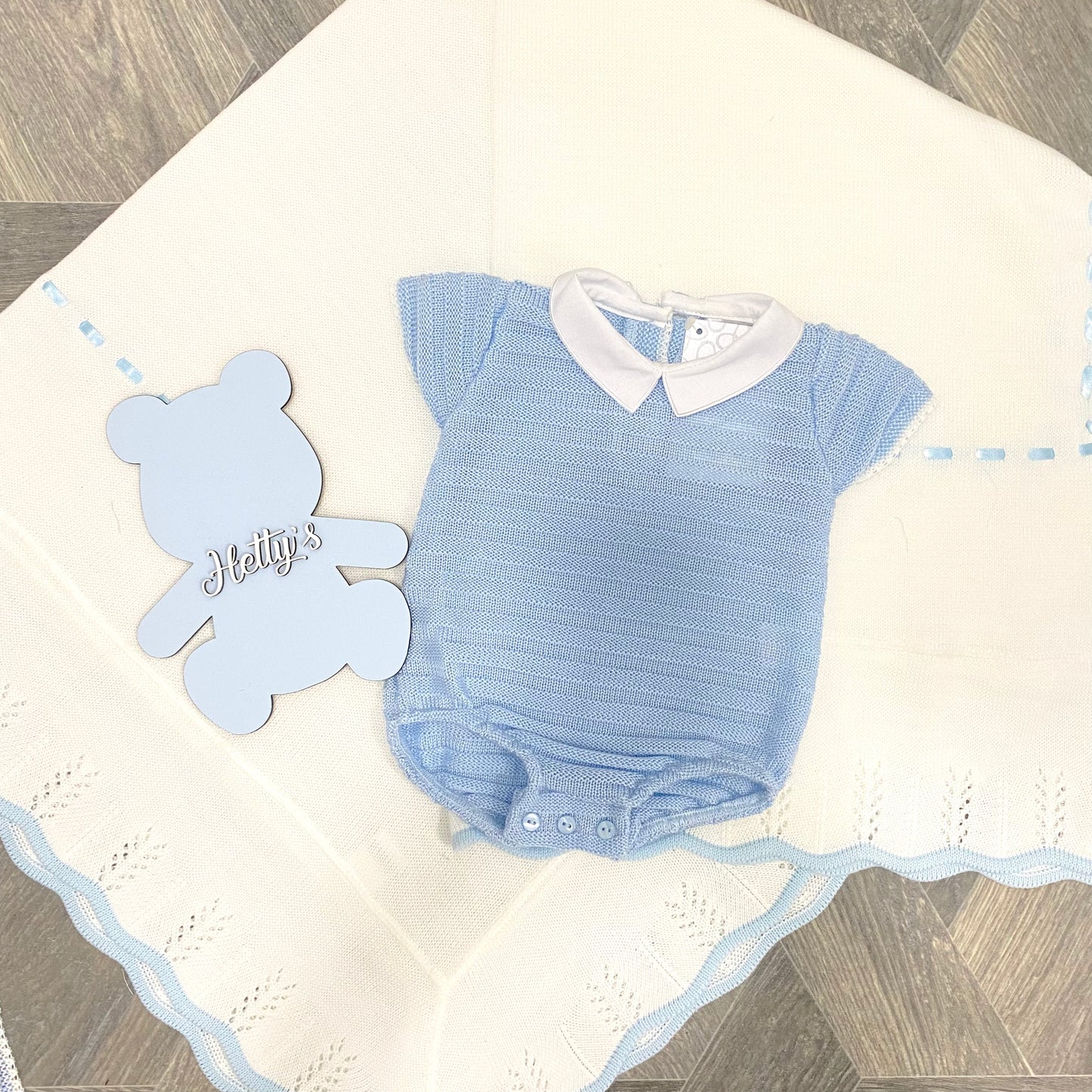 "HUGO" Pex Blue Knitted Romper
