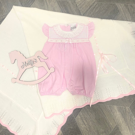 PEX "Alice" Pink & White Romper