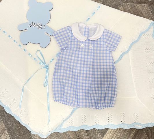 Rapife Blue Check Romper