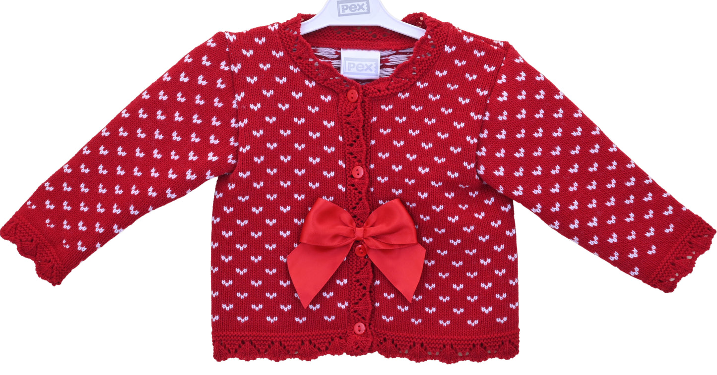 Pex ‘Phoebe’ Red Bow Knitted Cardigan