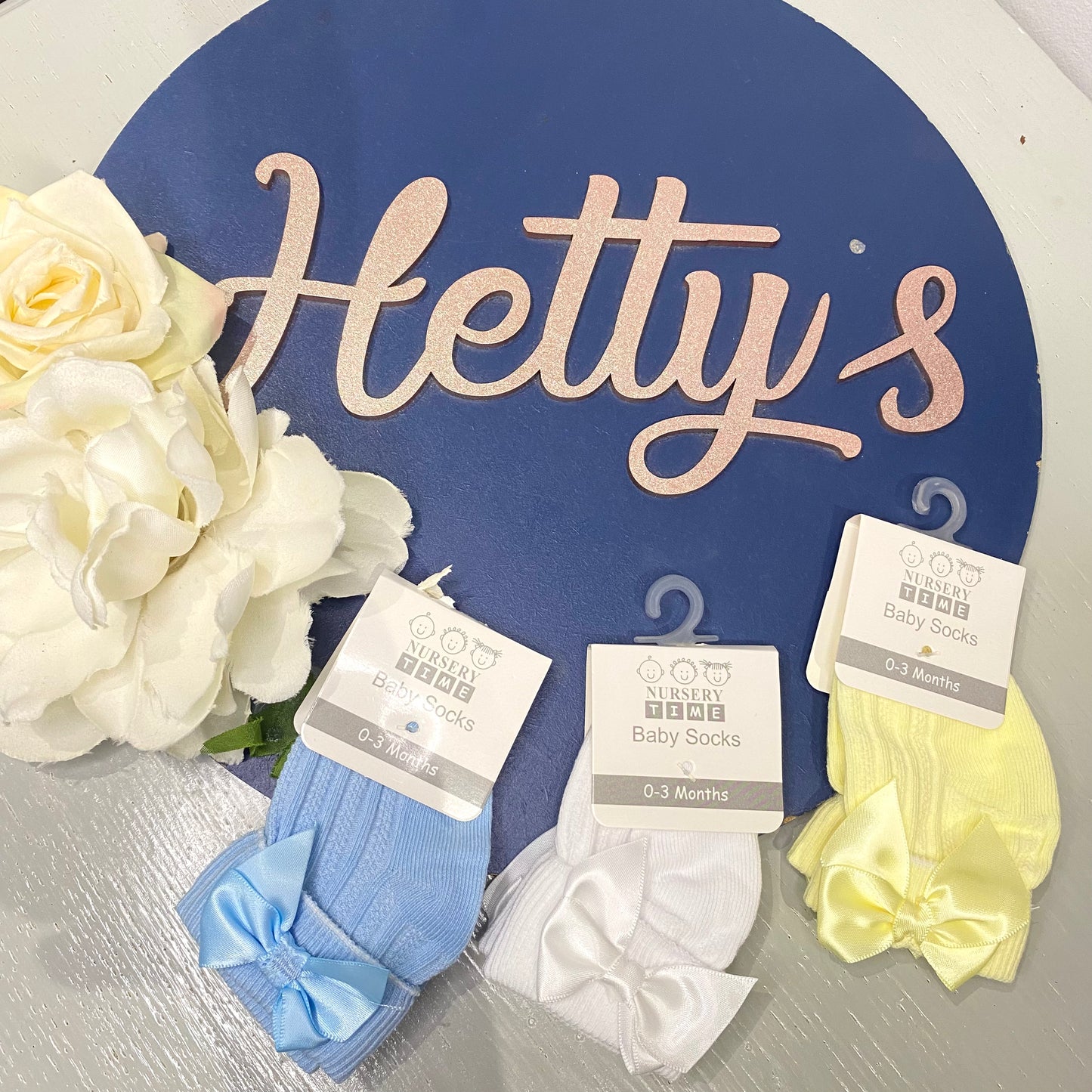 Satin Bow Socks - 0/3M