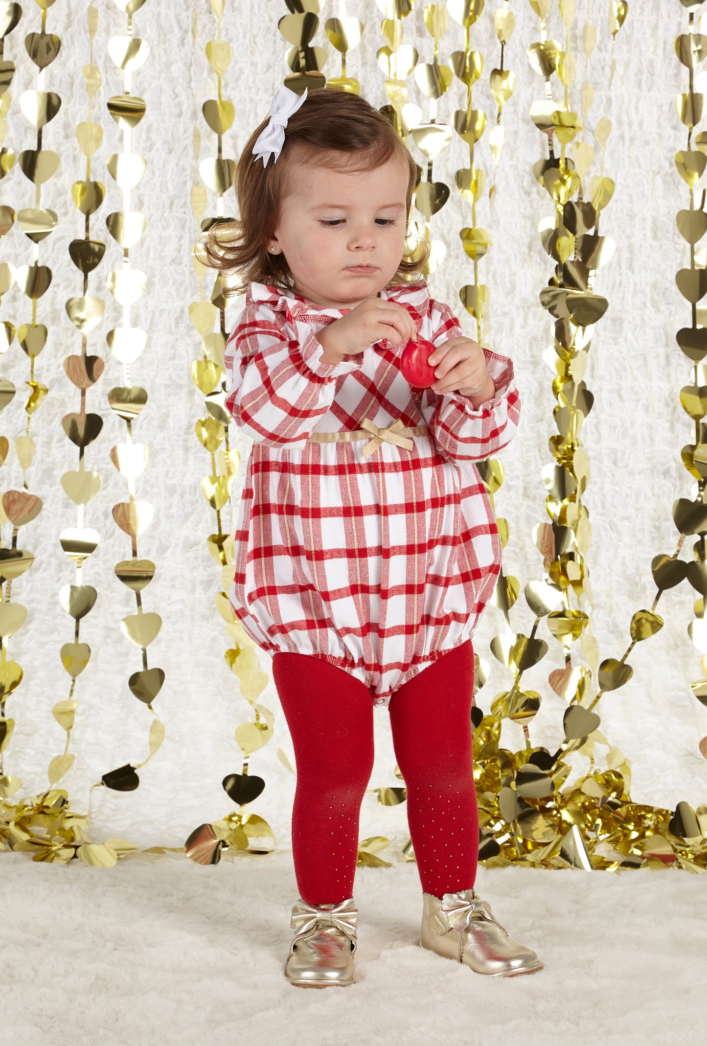 Little A Bobby Red Check Romper
