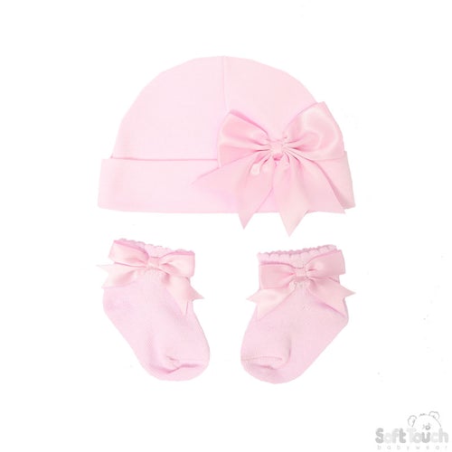 Hat & Sock Gift Set - Pink or White