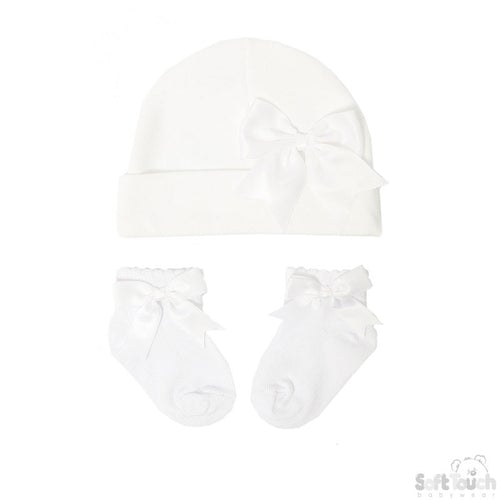 Hat & Sock Gift Set - Pink or White