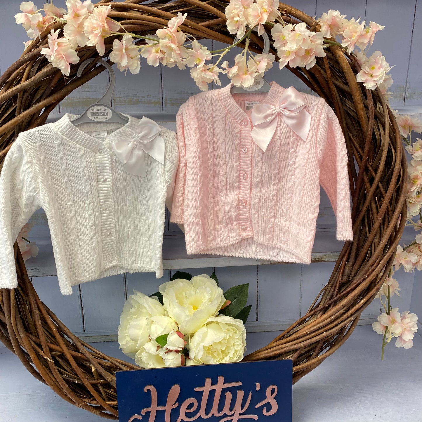 NT Single Bow Cable Knit Cardigan