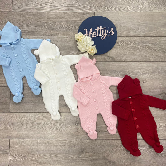 Cable knit pram suit