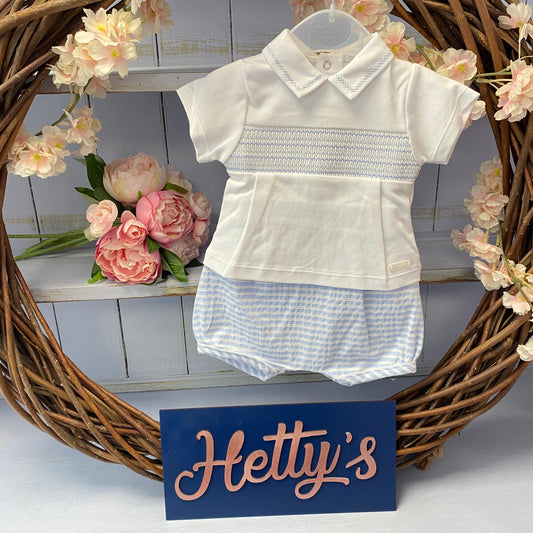 Blues Baby Seersucker Stripe Short Set