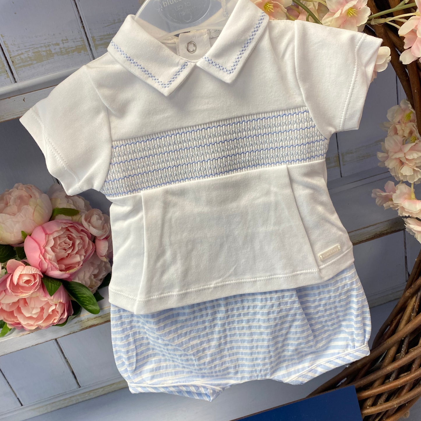 Blues Baby Seersucker Stripe Short Set