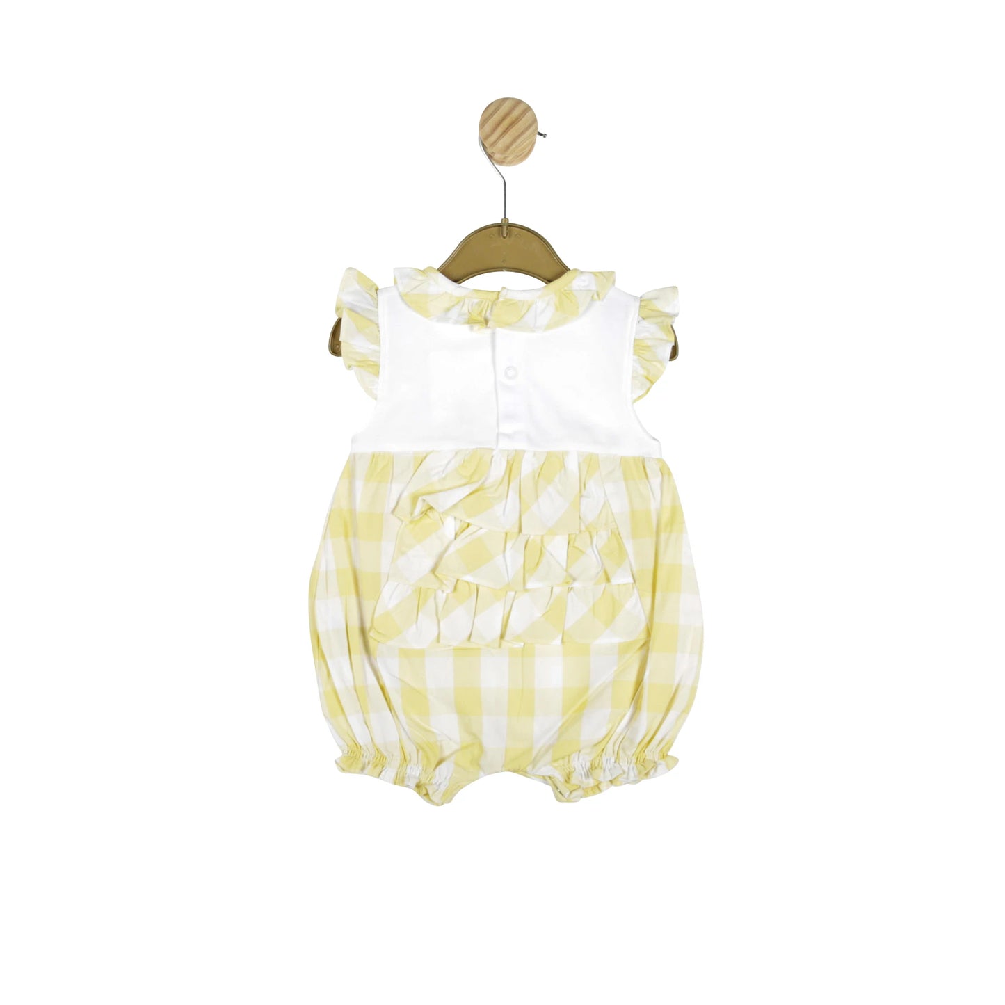 Mintini Lemon Check Romper with Flowers