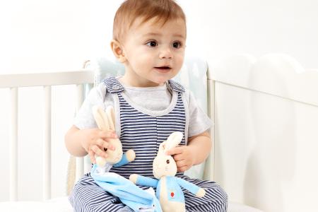 Peter Rabbit Gift Set - Ribbon Tag Comforter and Soft Toy Rattle - Hetty's Baby Boutique