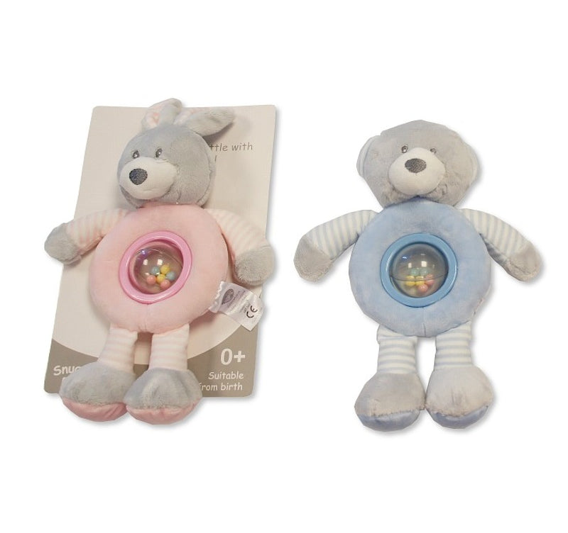 Rabbit Or Bear Ring Rattle with Balls - Hetty's Baby Boutique