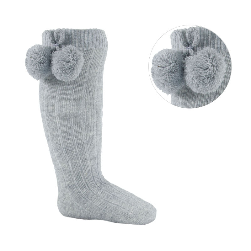 Pom Knee High Socks - Various Colours - Hetty's Baby Boutique