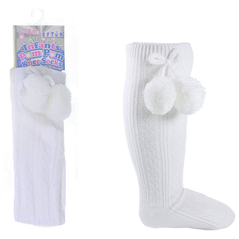 Pom Knee High Socks - Various Colours - Hetty's Baby Boutique