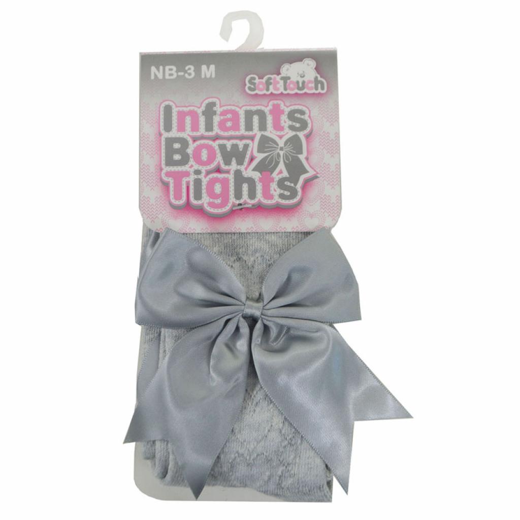 Grey Heart Tights with Bows
