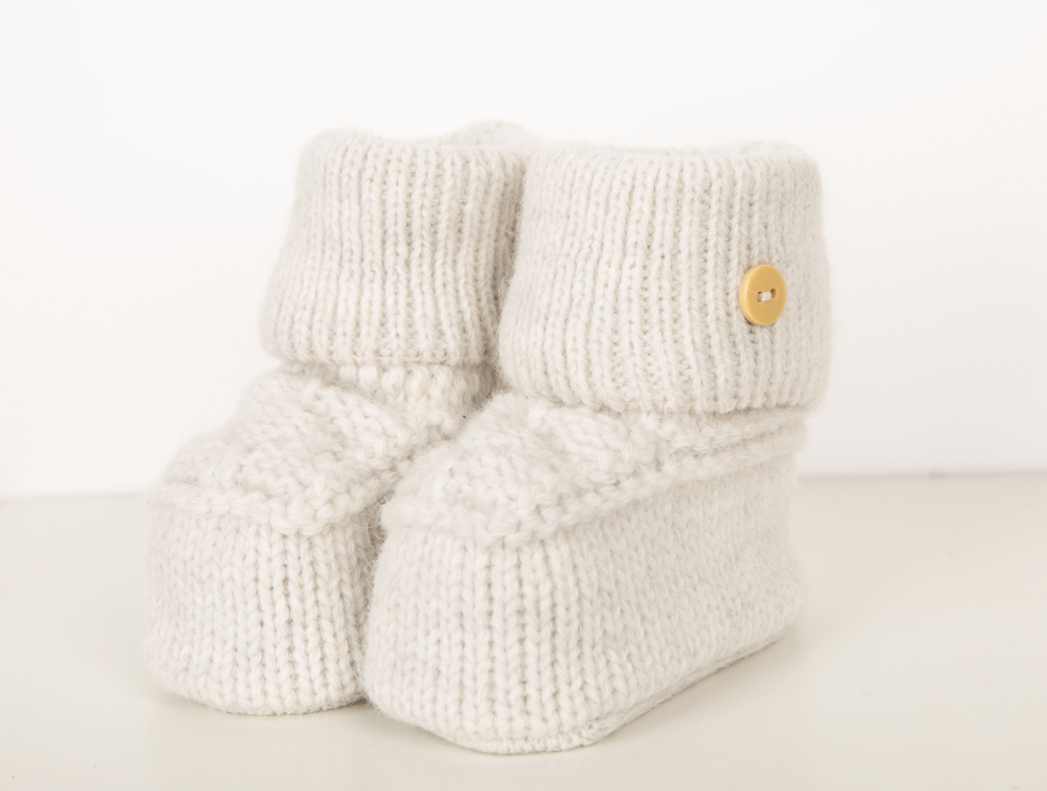 Caramelo Knitted Booties - Grey or Blue