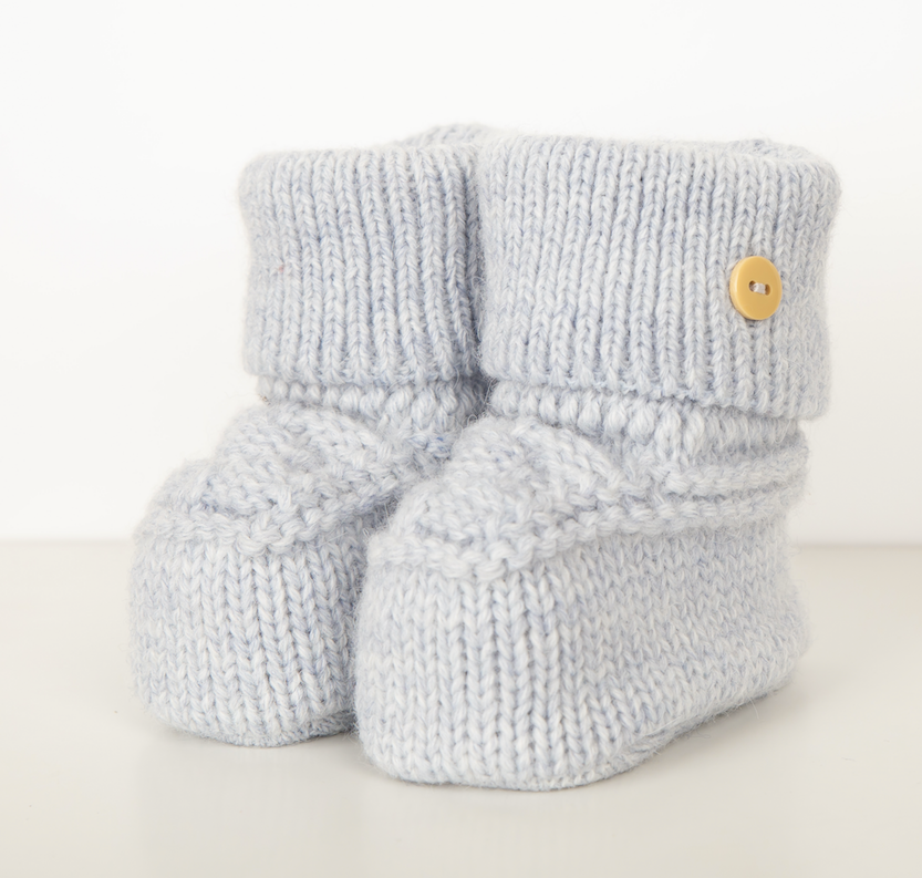 Caramelo Knitted Booties - Grey or Blue
