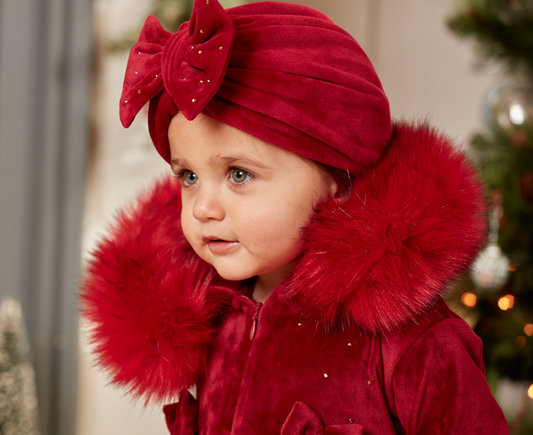 Caramelo Velour Red Diamante Turban