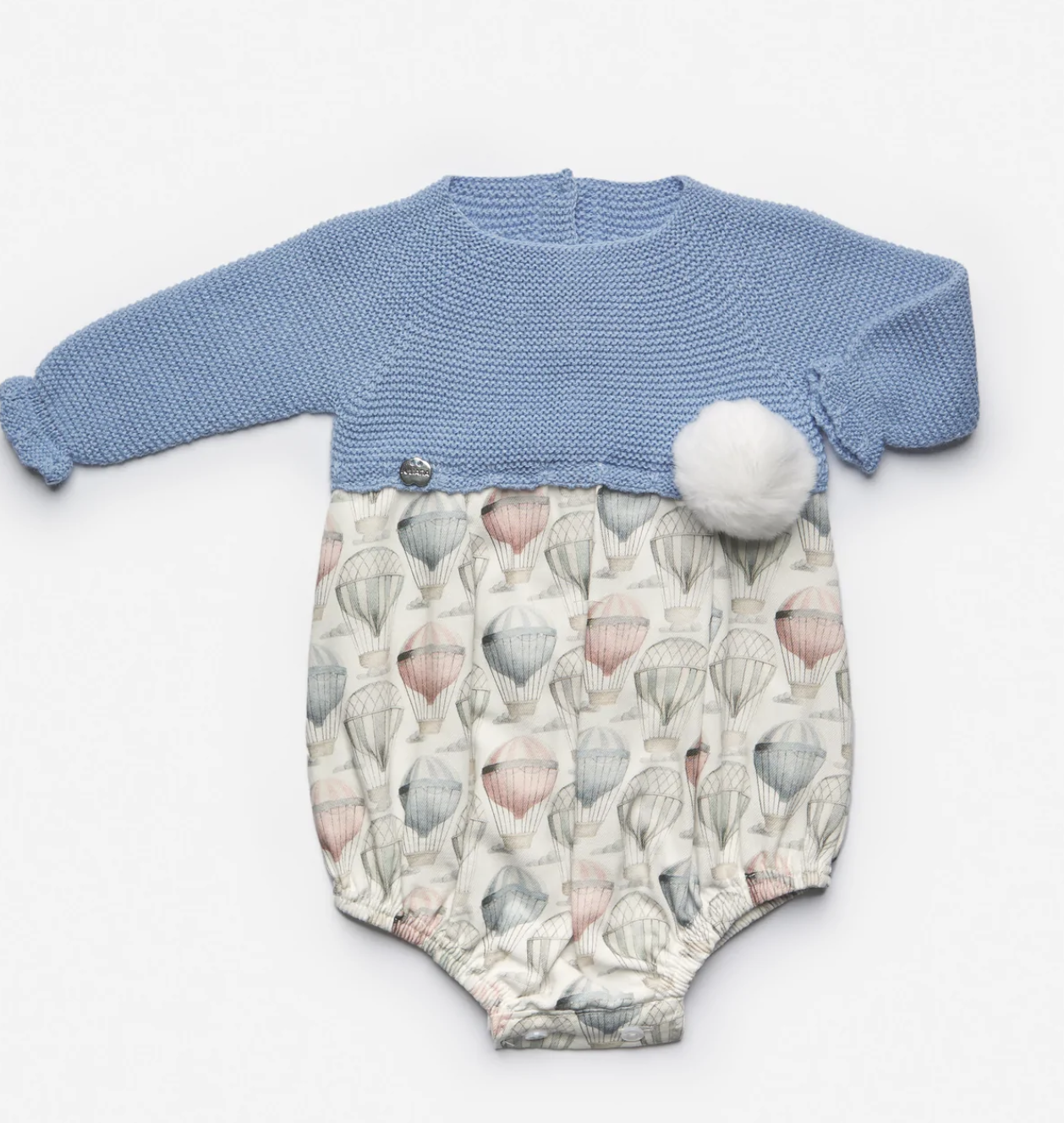 Juliana Blue Knit Hot Air Balloon Romper