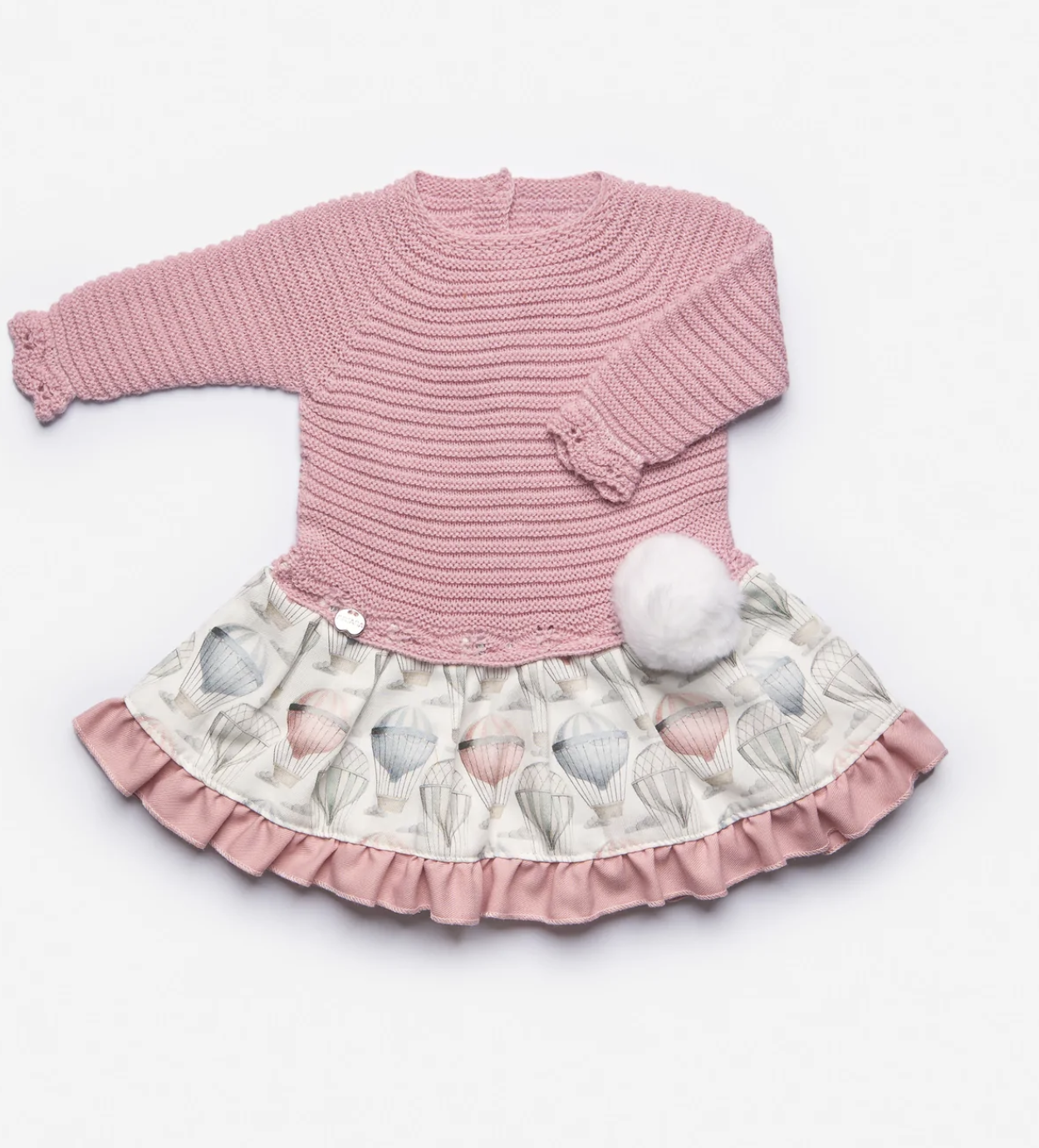 Juliana Dusky Pink Knit Hot Air Balloon Dress