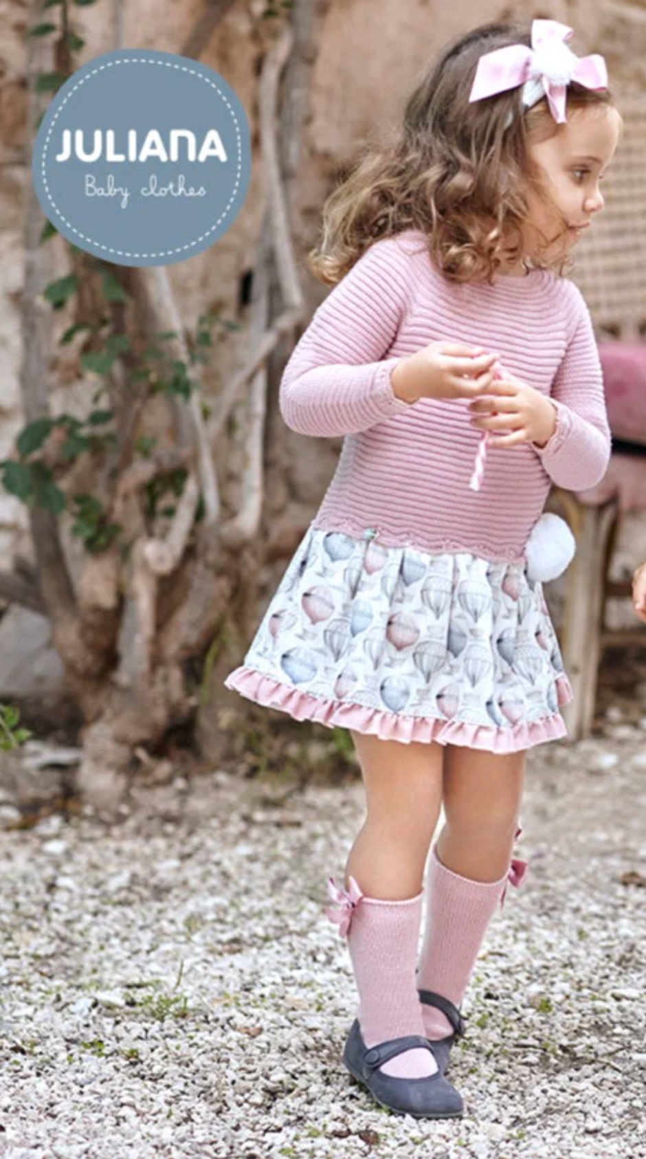 Juliana Dusky Pink Knit Hot Air Balloon Dress