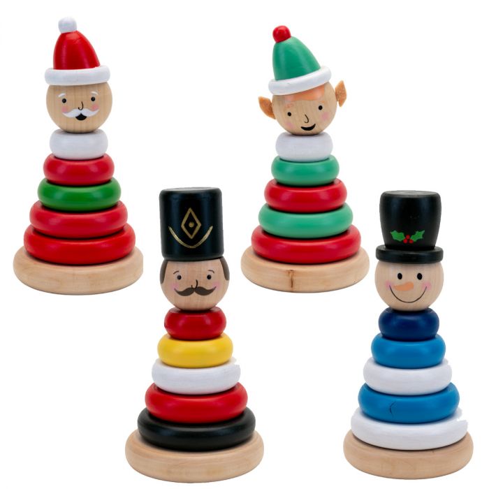 CHRISTMAS WOODEN TOWER STACKING GAME