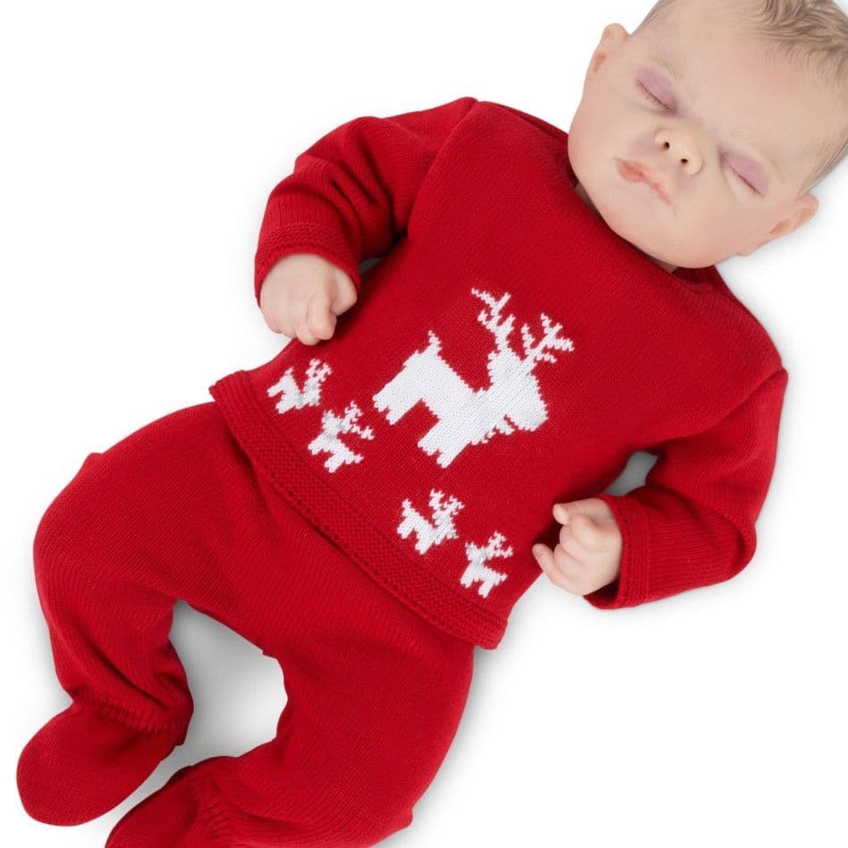 ** Nb Only ** Dandelion Red Reindeer Two Piece Outfit