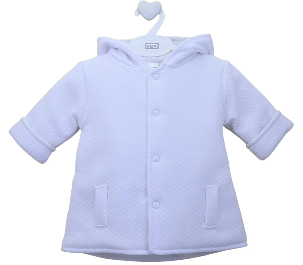 PEX Boys White Quilted Coat