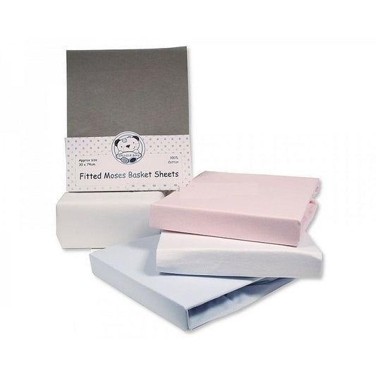 Fitted Moses Basket Sheet - 2 Pack - Hetty's Baby Boutique