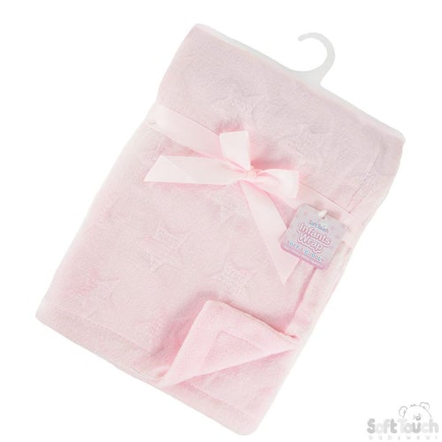 Star Embossed Blankets - Pink or Blue