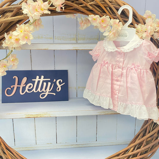 Prem Pink Cotton Baby Dress With Pants