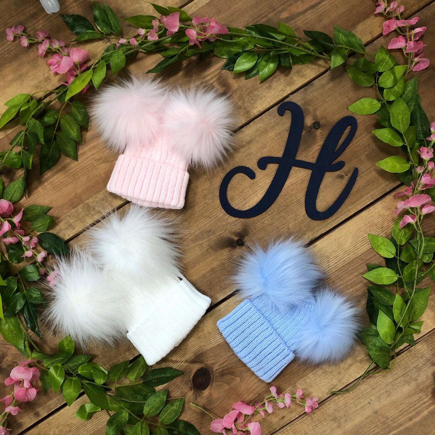 Charlie Double Pom Pom Hats - Hetty's Baby Boutique