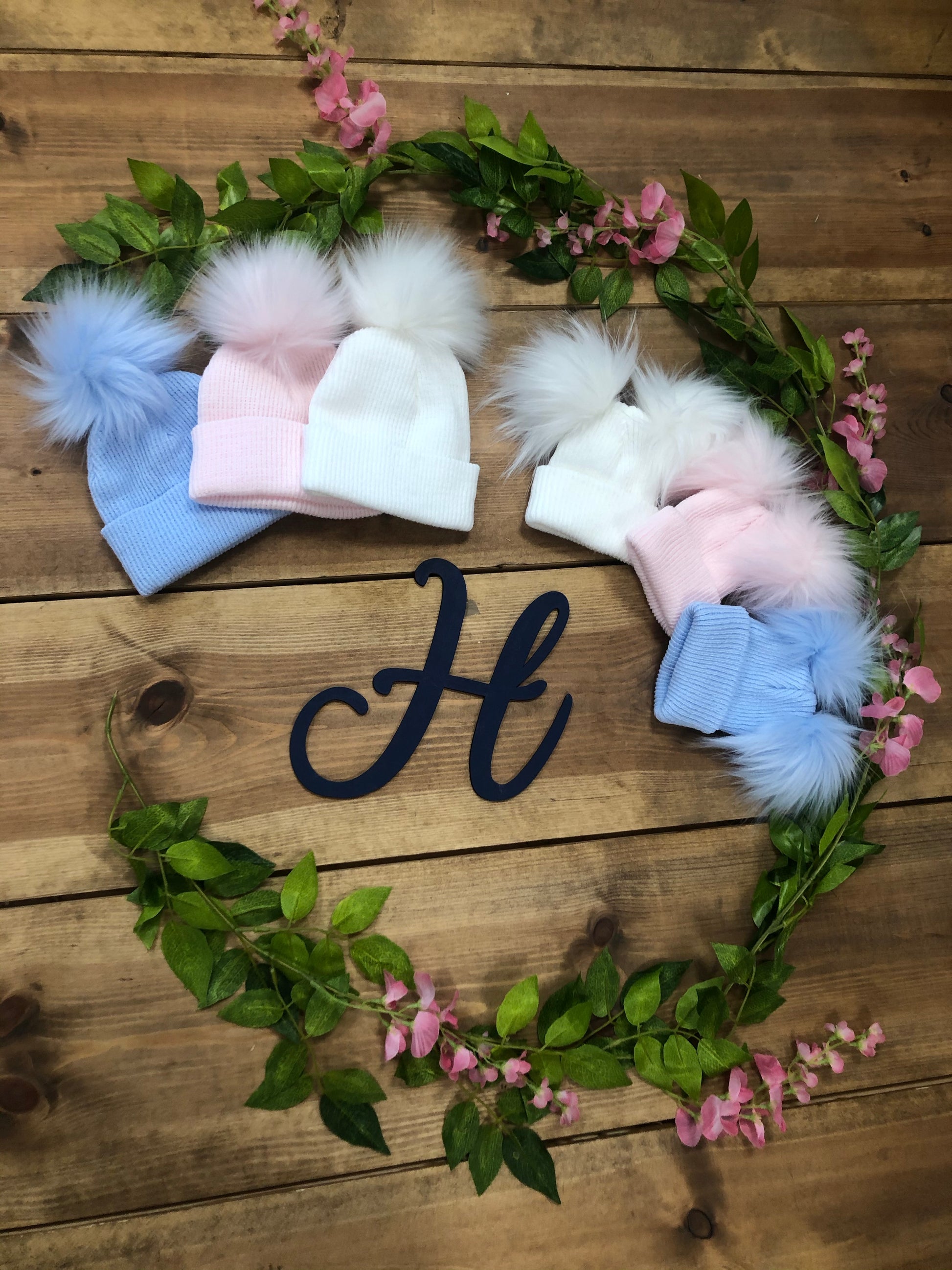 Ralphy Double Baby Pom Hats - various colours - Hetty's Baby Boutique