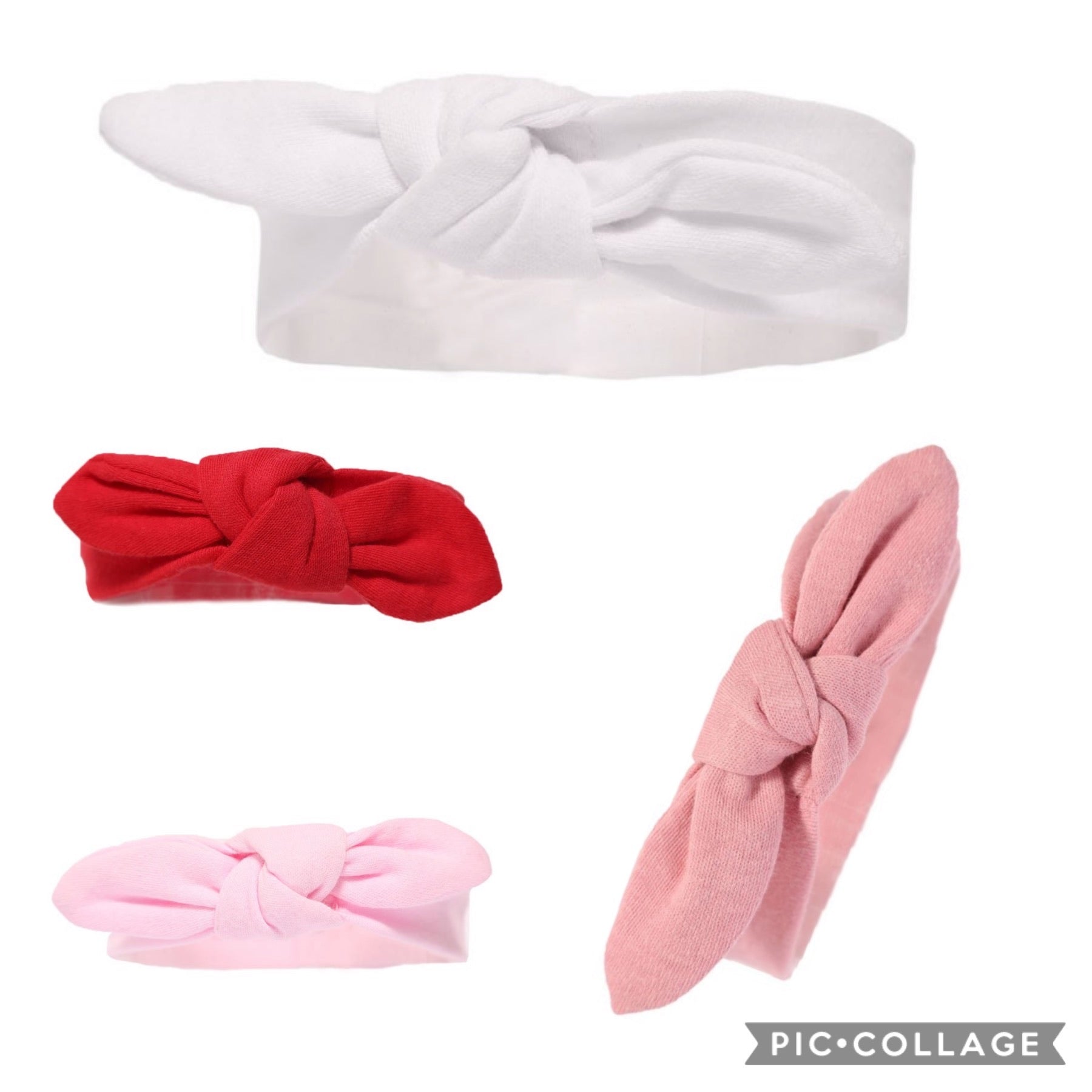 Single Knot Headbands - Pink, Rose Pink, White & Red - Hetty's Baby Boutique