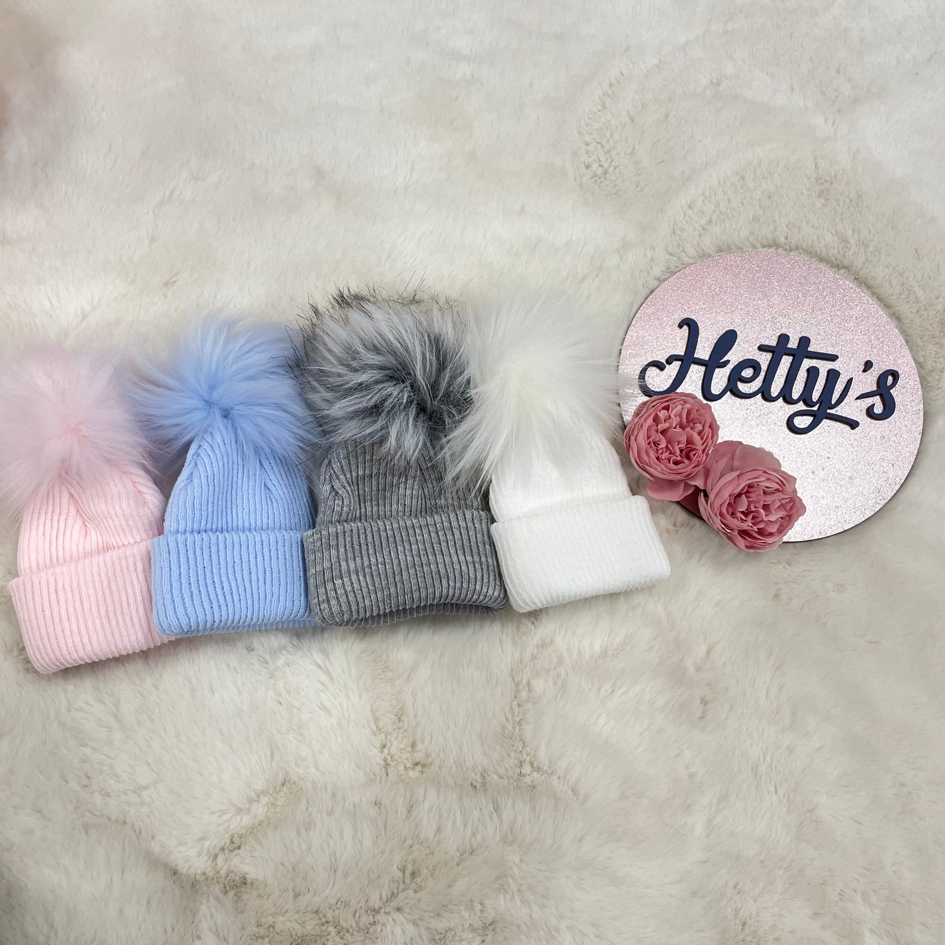 Ralphy Single Baby Pom Hats - various colours - Hetty's Baby Boutique