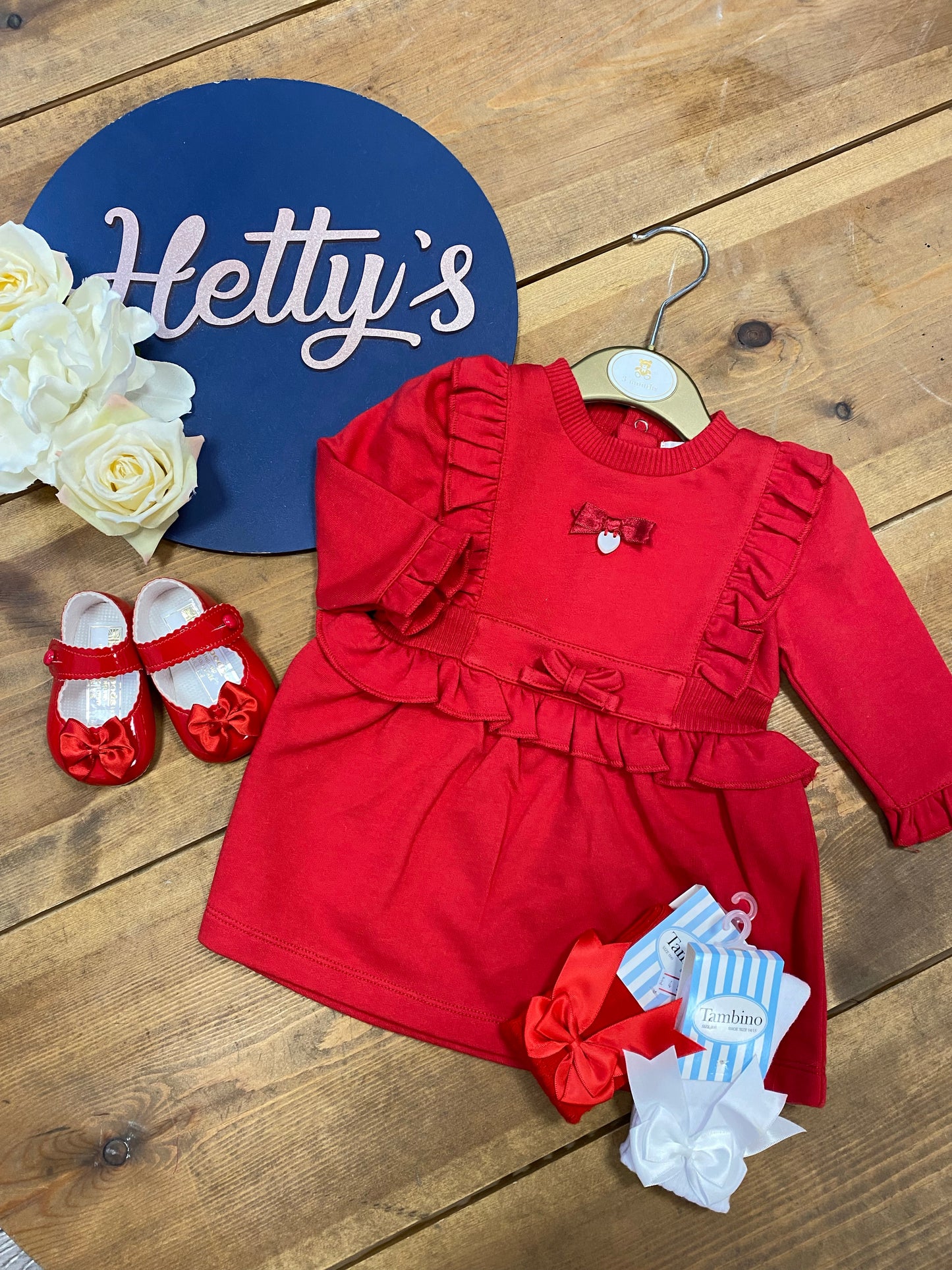 Mintini Avery Red Ruffle Edge Dress
