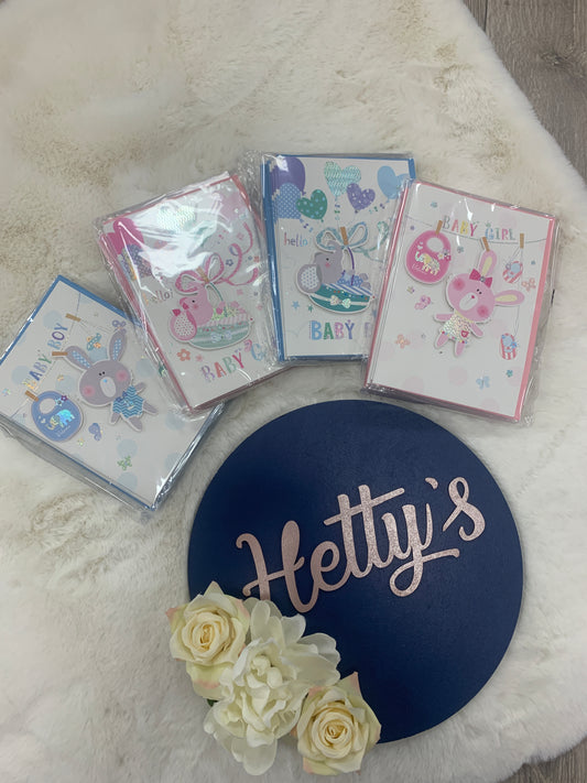 Baby boy and baby girl cards