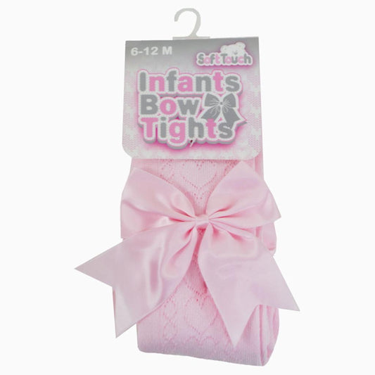 Pink Heart Bow Tights - Hetty's Baby Boutique