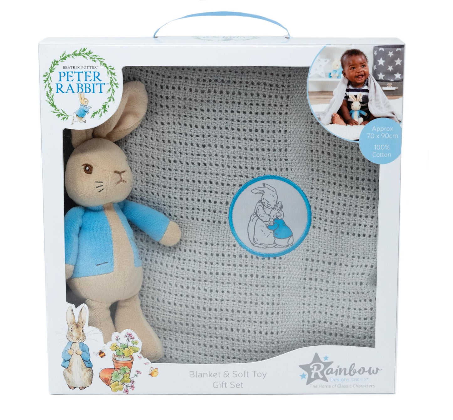 Peter Rabbit Grey Blanket and Toy Set