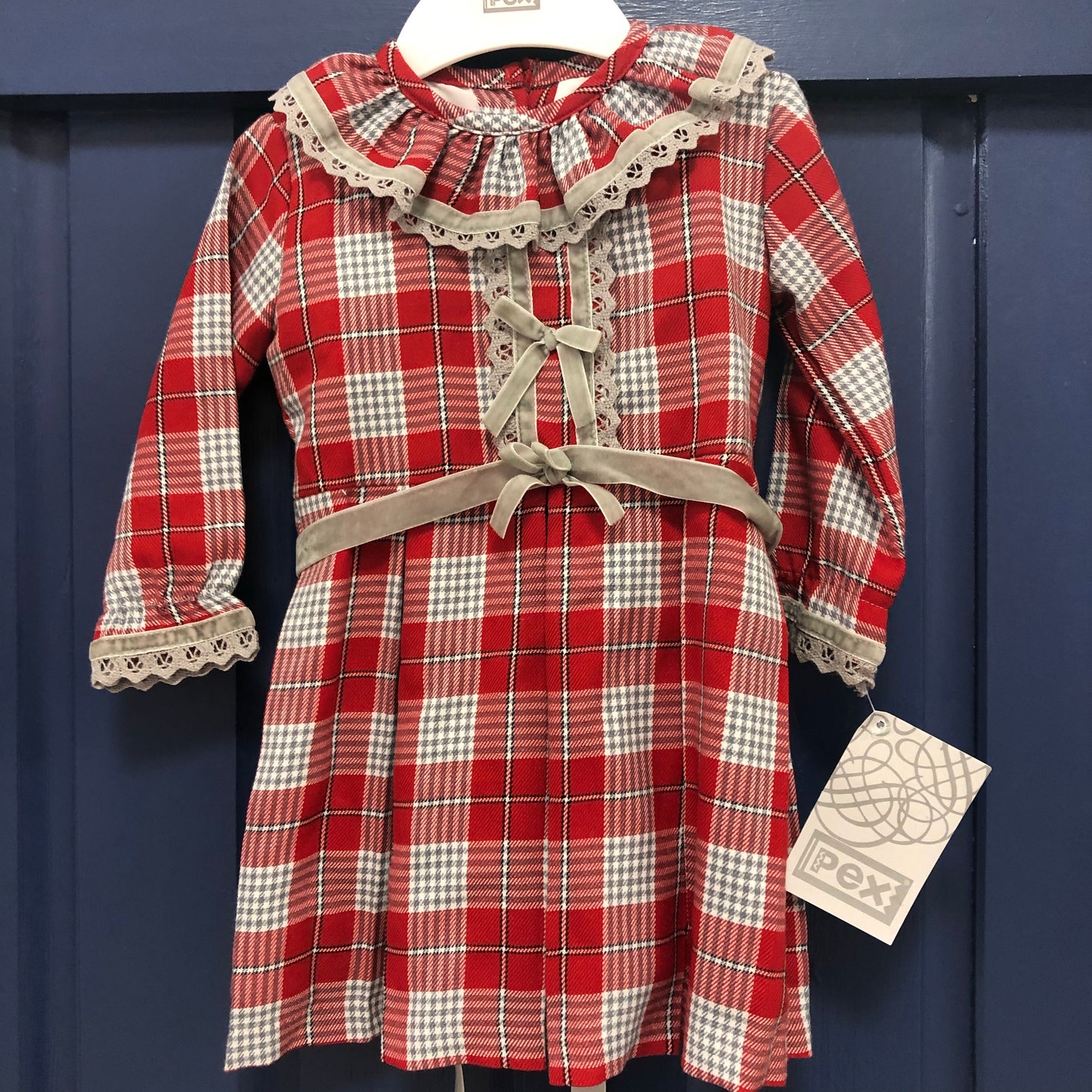 *12M only* Pex Grey and Red Check Dress