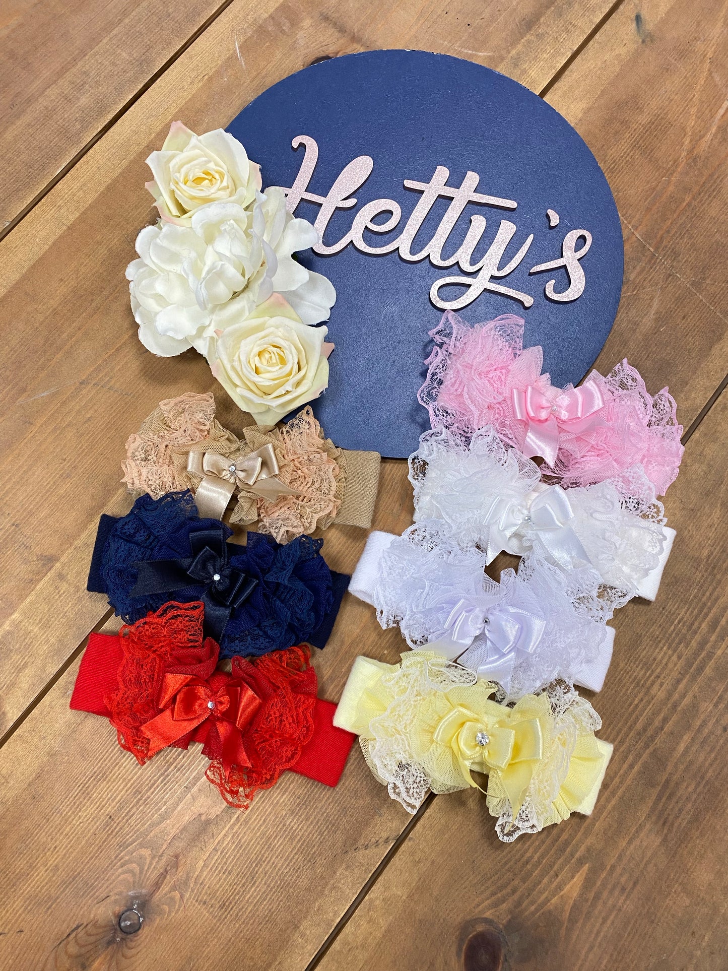 Beau Kid Luxury Tutu Lace & Bow Trim Headband - Various Colour - Hetty's Baby Boutique