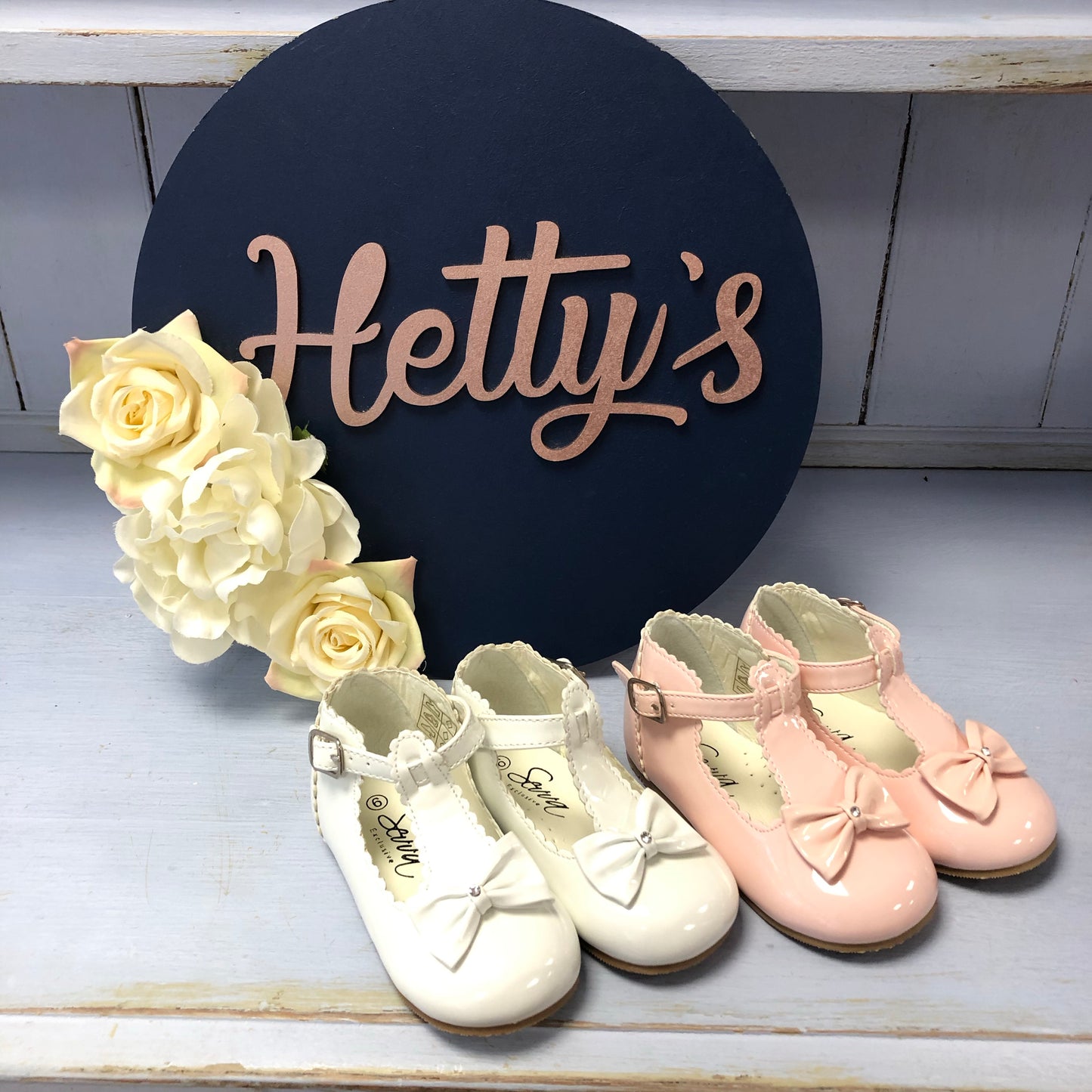 SALLY - Baby pink T bar shoes - Hetty's Baby Boutique