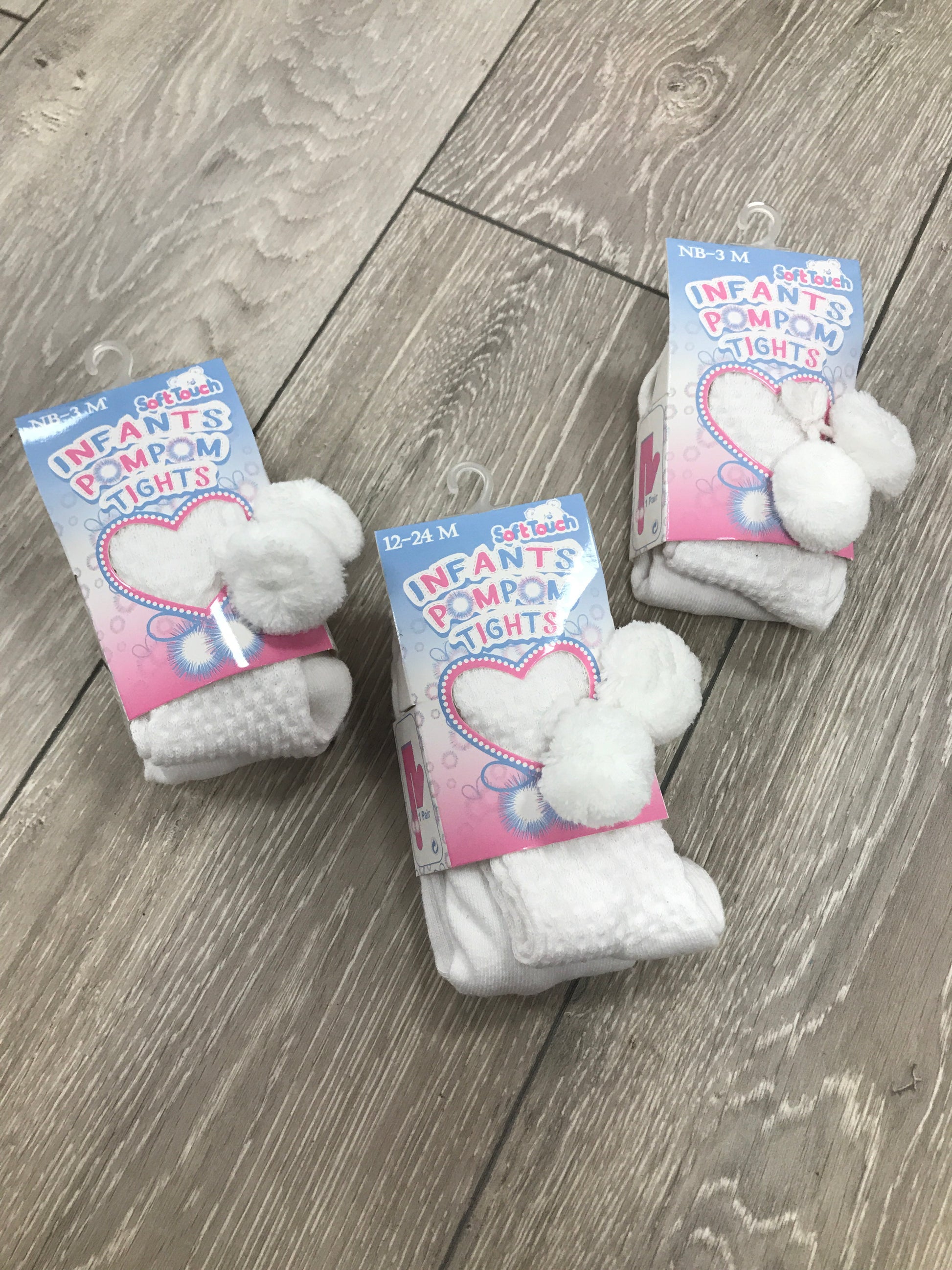 White Crochet Pom Tights - Hetty's Baby Boutique