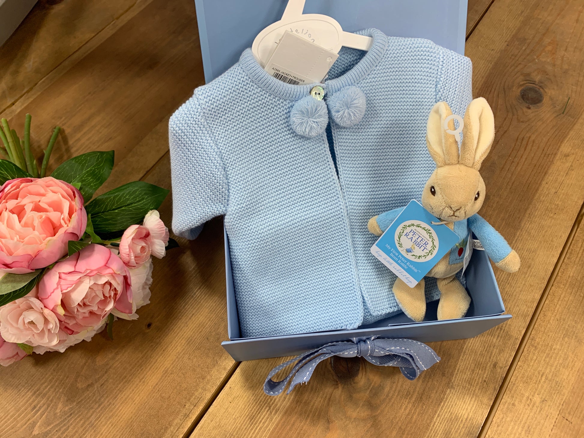 Baby Boy Pramsuit & Toy Gift Set - Hetty's Baby Boutique