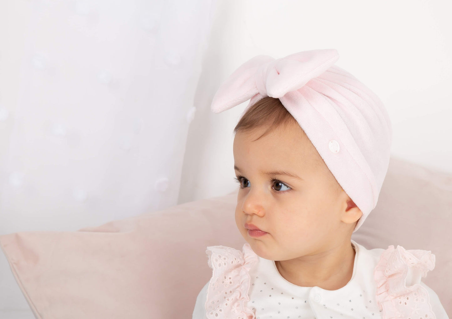Caramelo Luxury Velour Bow Turbans - Hetty's Baby Boutique