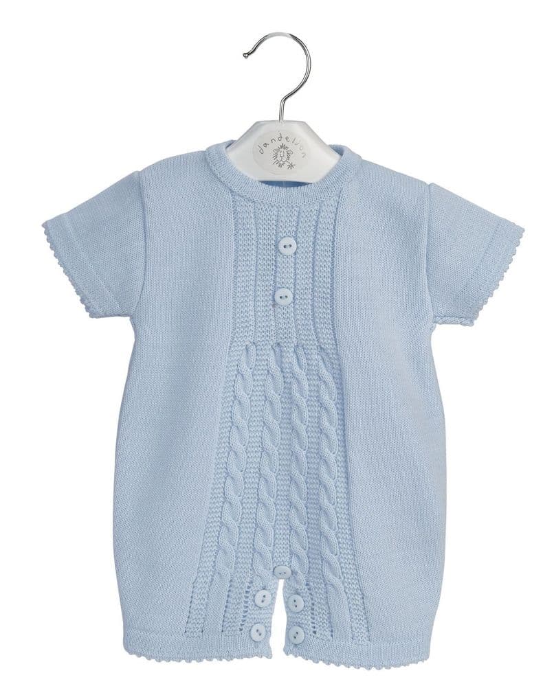 Dandelion “Carlton” Baby Blue Knitted Romper