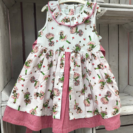 “Ava” Bigger Girl Red Check Flower Dress - Hetty's Baby Boutique