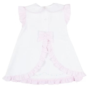 Pretty Originals Bow & Embroidery Dress with Bloomer Pants & Headband